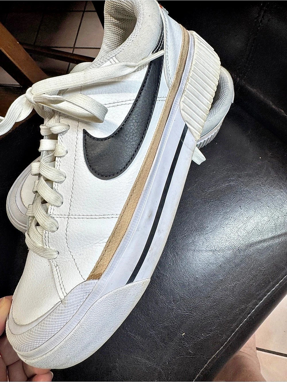 Nike Court Vision Alta LTR Women's White & Black Sneakers. Size 10